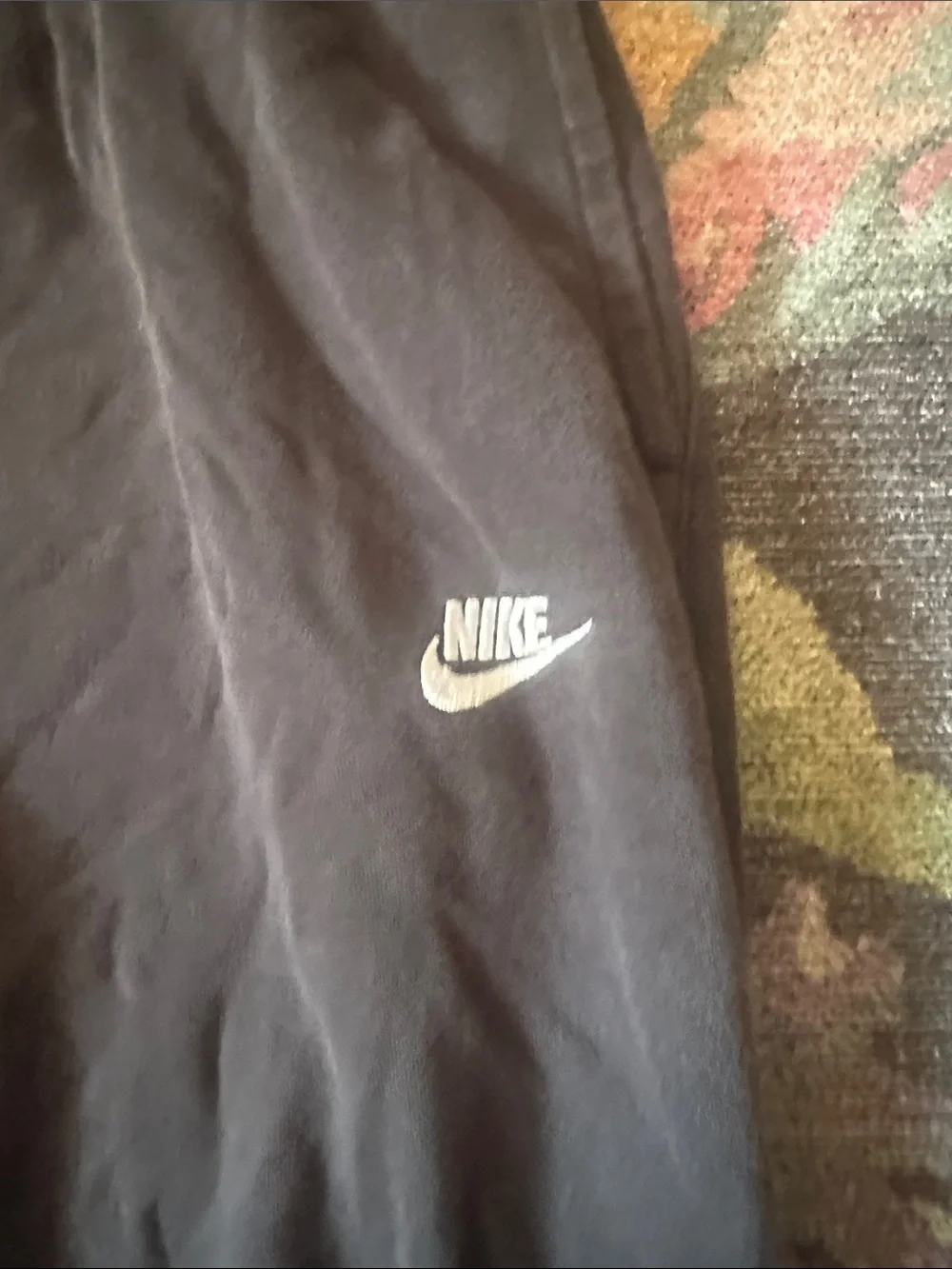 Nike Kids Black Jogger Sweatpants with White Swoosh